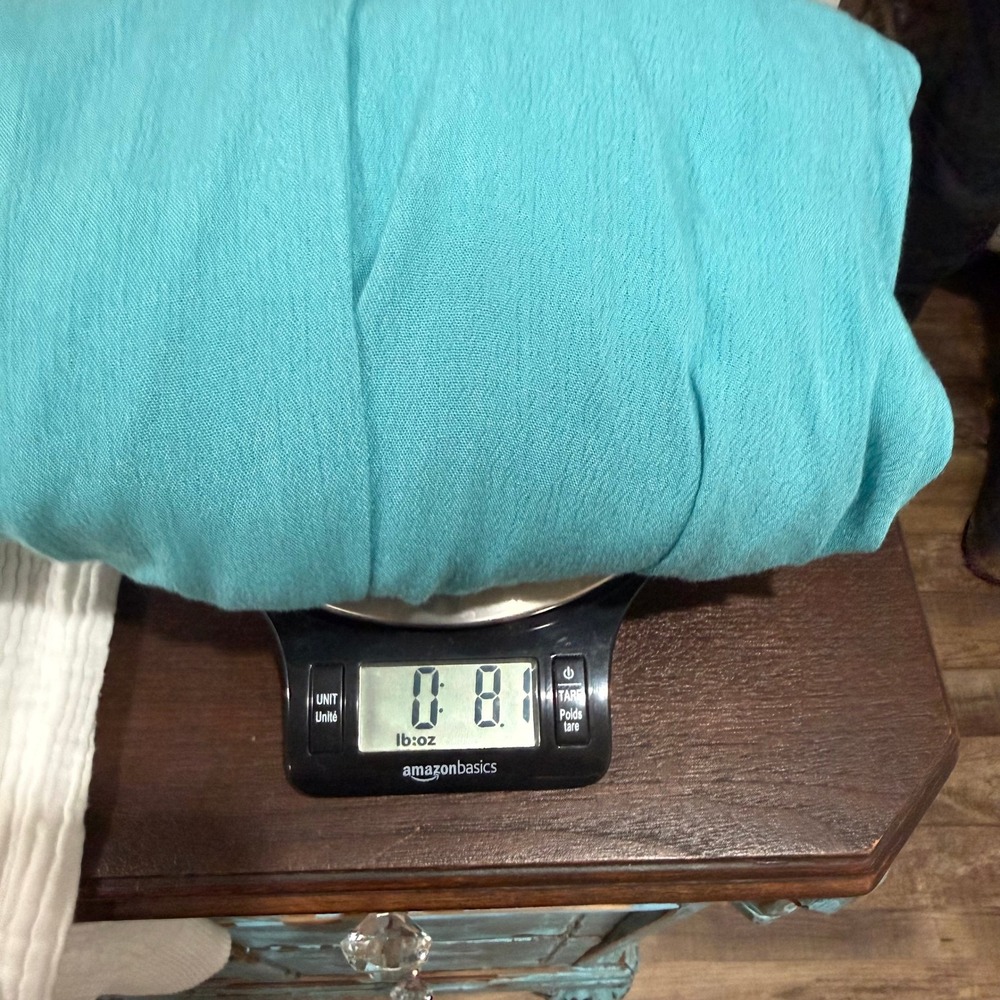 Karen Kane Island Rhythm Layer Drape Top Aqua XL Made in USA - Picture 7 of 7